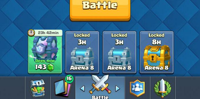 Clash Royale krūšu pasūtījums: galds. Clash Royale leģendārā lāde